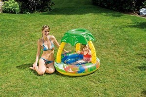 Babypool-Baby-Pool-ca-100-x-80-cm-mit-berdachung-und-aufblasbarem-Boden-Babypool-Baby-Pool-Planschbecken-Kinderpool-Pool-Kinderplanschbecken-Schwimmbecken-Baby-Pool-Der-Boden-ist-aufblasbar-und-ermgli-0